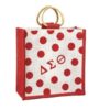 Delta Sigma Theta Polka Dot Jute Bag
