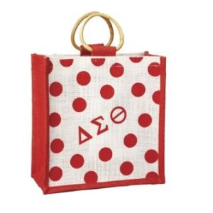Delta Sigma Theta Polka Dot Jute Bag