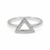 Delta Triangle Sterling Silver Ring With CZS