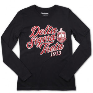 Delta Sigma Long Sleeve Tee Black