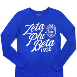 Zeta Phi Beta Long Sleeve Tee Blue