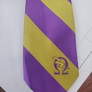 Omega Psi Phi Purple and Gold Stripe Tie
