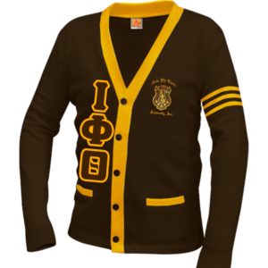 Iota Phi Theta Brown/Gold Cardigan Sweater