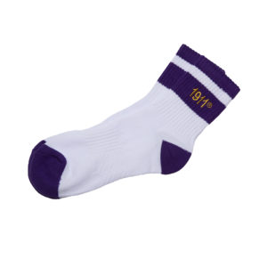 Omega Psi Phi Socks White, Purple/Old Gold