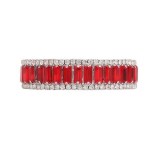 Sorority Red Baguette Bling Tennis Bracelet