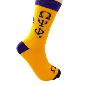 Omega Psi Phi Calf Socks/Gold