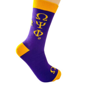Alternative view of Omega Psi Phi Calf Socks/Purple