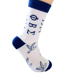 Phi Beta Sigma Calf Socks/White